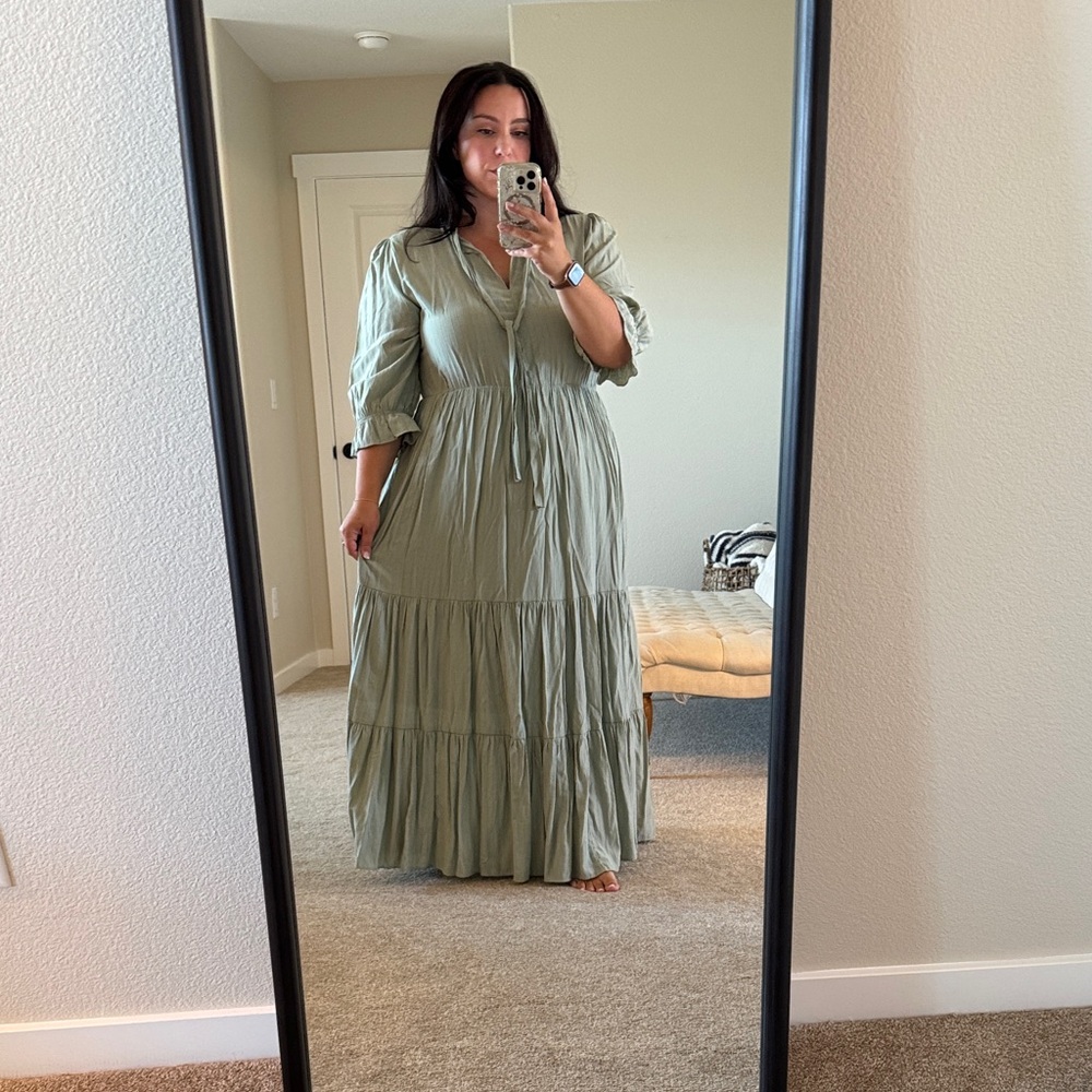 ROOLEE Light Sage Green Maxi Dress